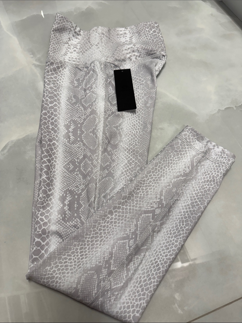 Mono B Light Gray Snake-Print High-Waist Leggings